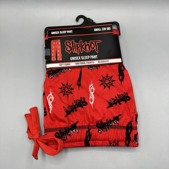 Slip Knot Logo Red Pajama Sleep Pants Small 28-30 NEW - Picture 1 of 3